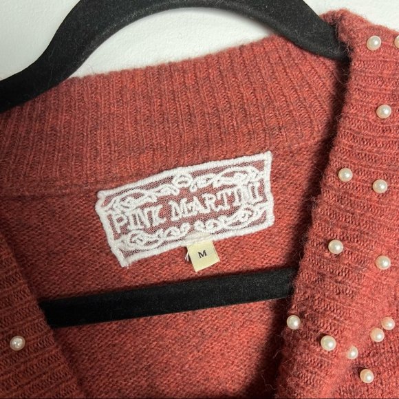 Pink Martini Rust Sweater with Pearl Accents - Picture 5 of 5